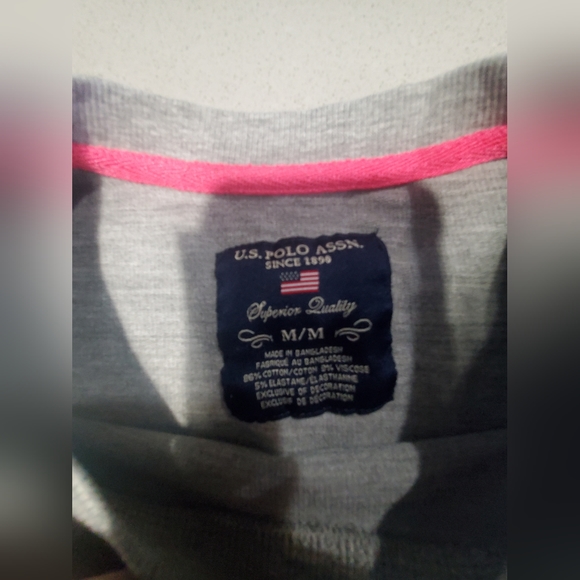 U.S. POLO ASSN. Beau t-shirt à manches longues à logo tissé rose - Picture 4 of 6